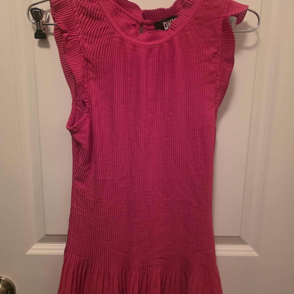 DKNY Pink Pleated Tank Top